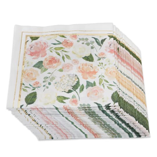 Decoupage Pack of 20 Bright Floral Napkins Garden Party Disposable Tableware For Summer Easter BBQ Picnic Colourful Flower Paper Serviettes 